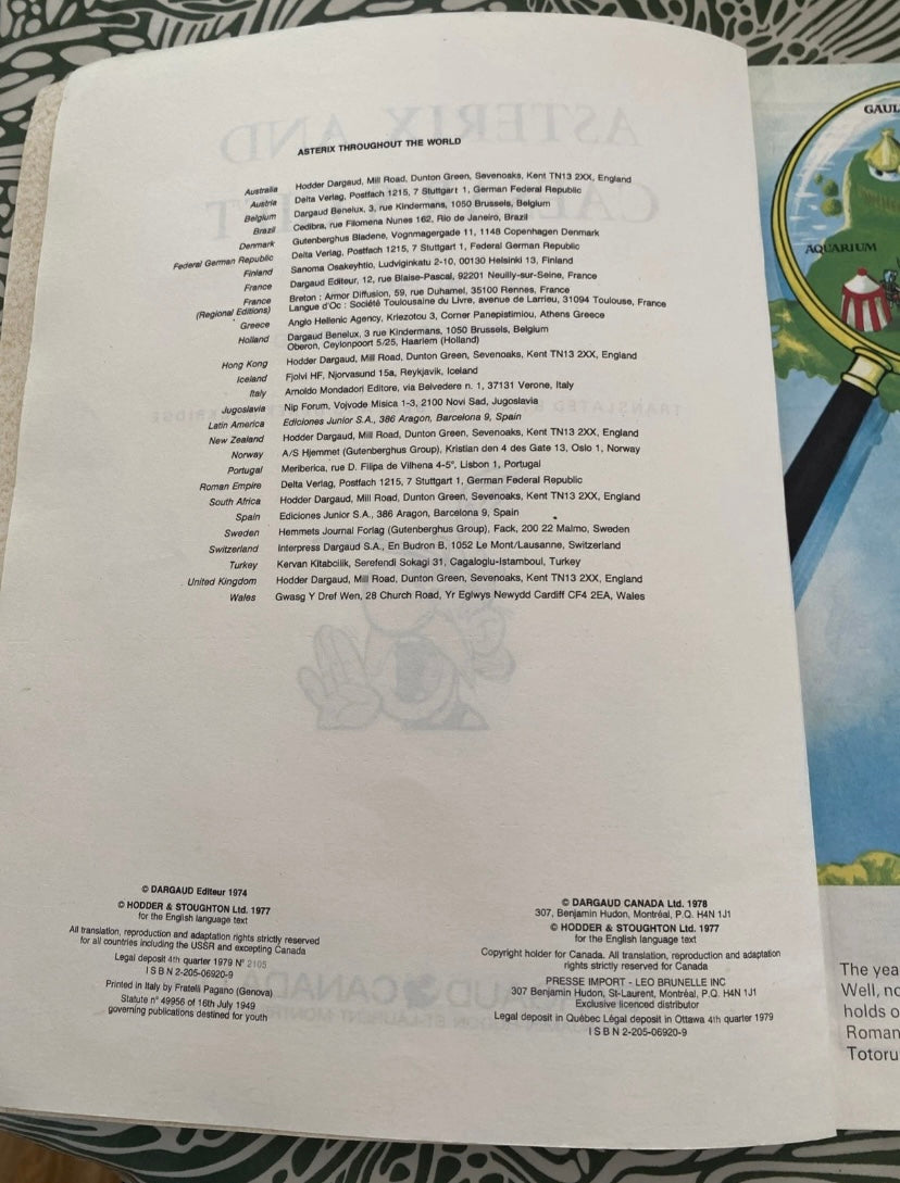 Bd Astérix And Caesar’s Gift. Dargaud Canada 1978 en anglais.
