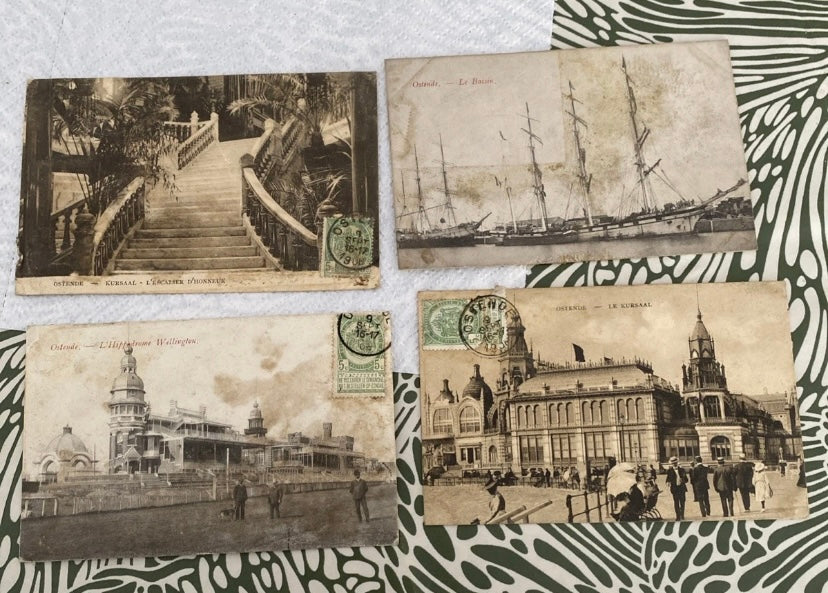 Cartes postales anciennes Ostende Lot de 4. Début 1900