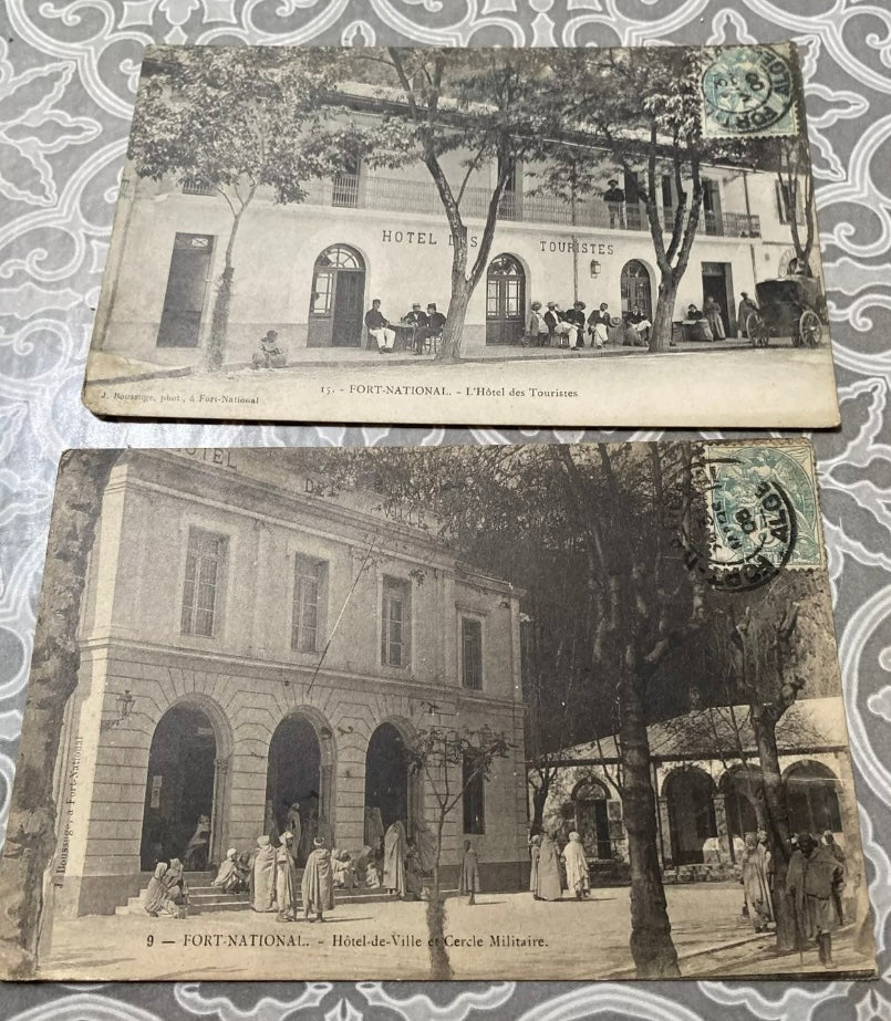 Cartes postales anciennes Fort national d’Algérie Hôtel de Ville et Tourisme Lot de 2