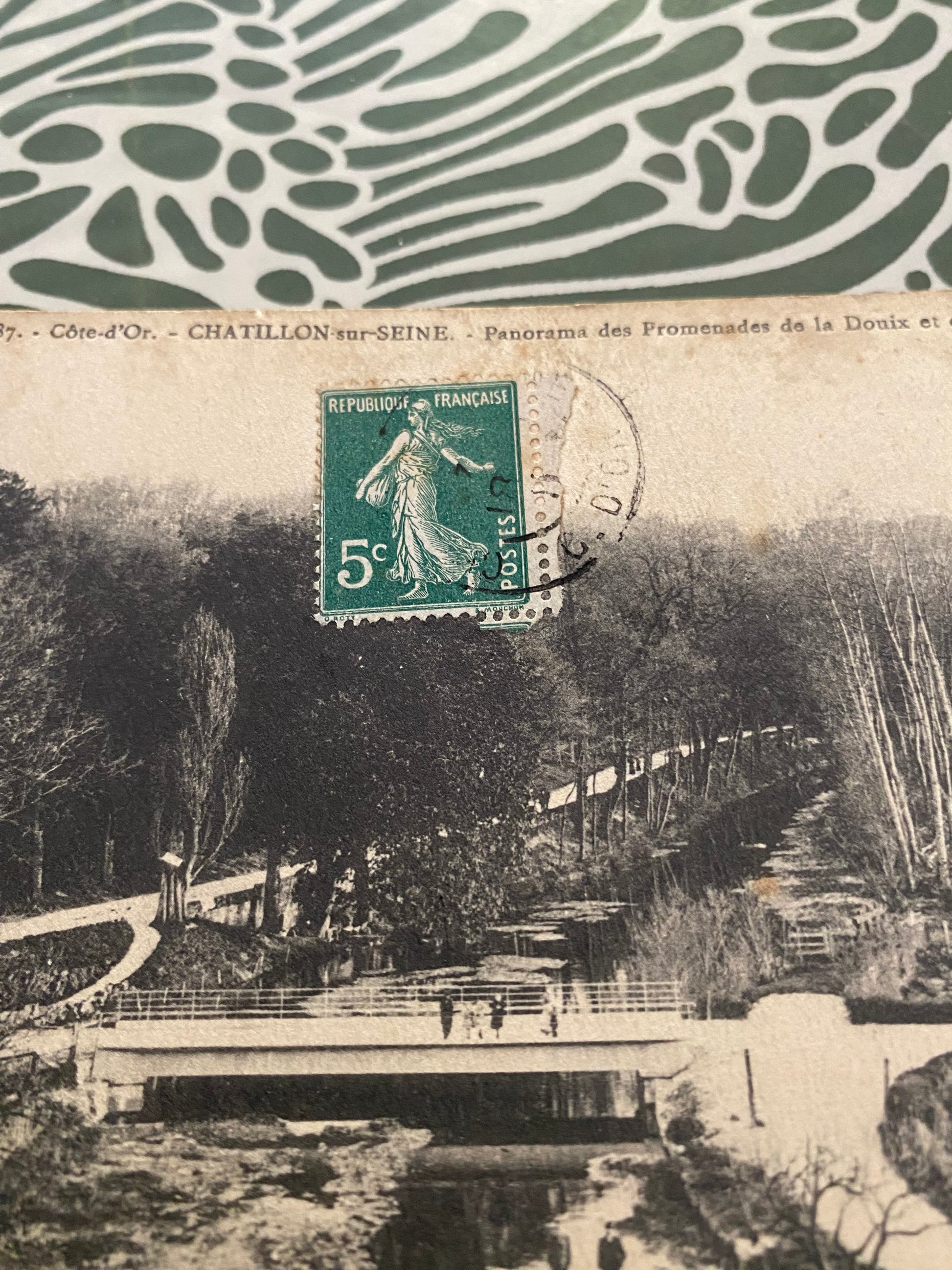 Carte postales ancienne Côte d’or. Chatillon sur seine. Panorama des promenades de la Douix