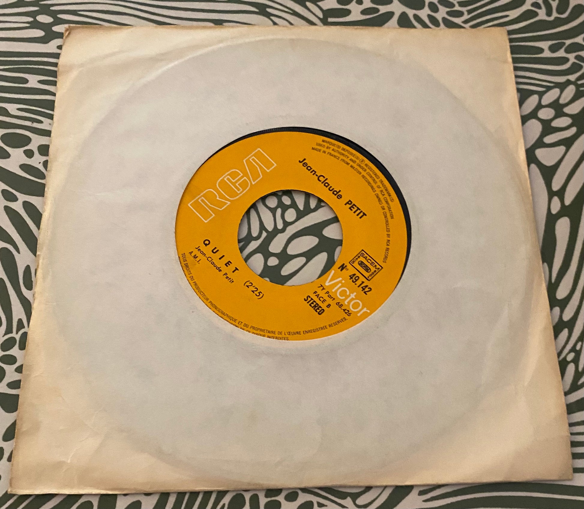 Disque vinyle 45 Tours Jean Claude Petit. Fade Out