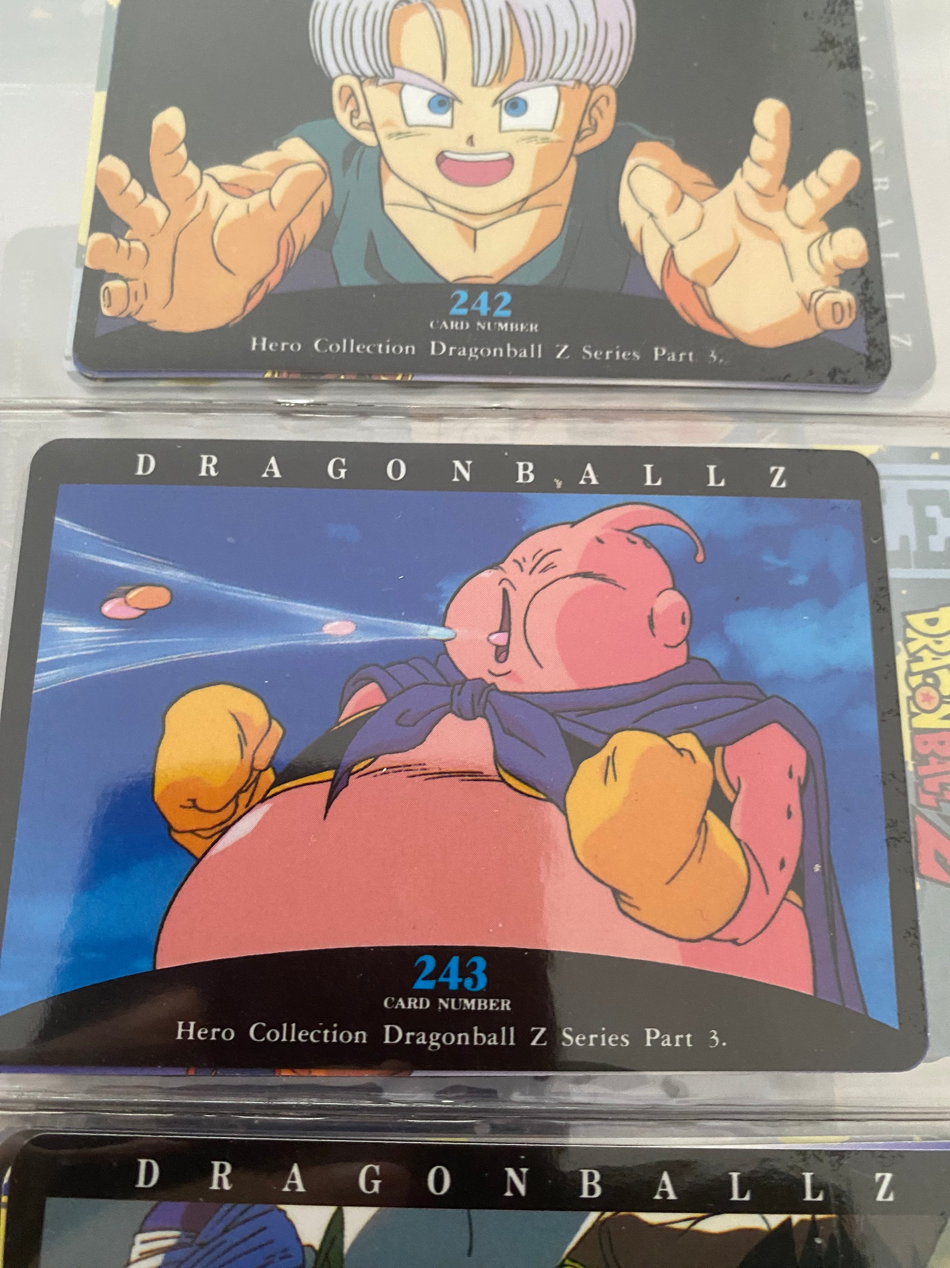 Dragon Ball Z part 3 cartes de collection numéro 241.242.243.244 Lot de 4
