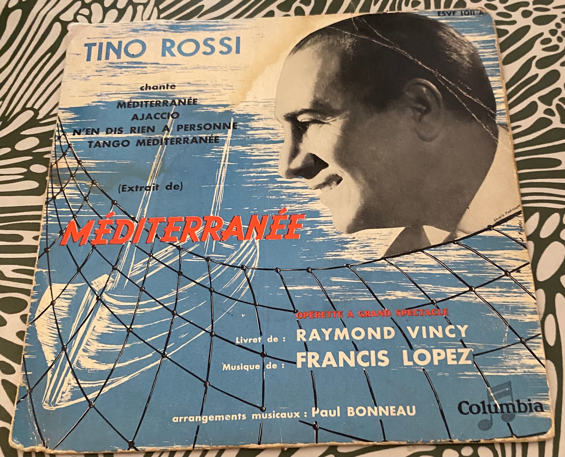 Disque vinyle 45 Tours Tino Rossi. Méditerranée