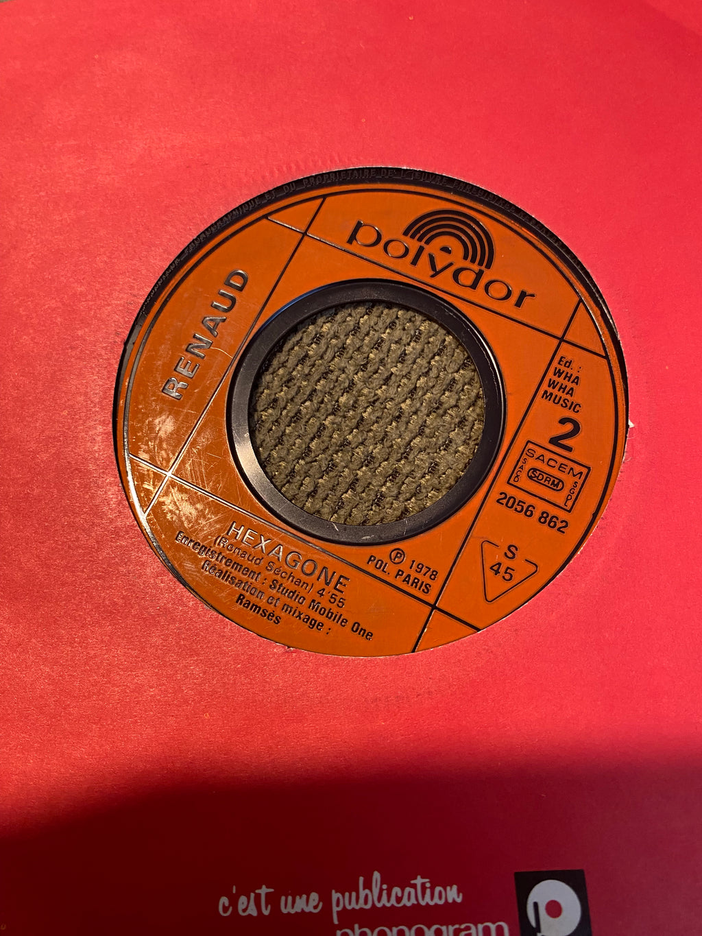 Disque vinyle 45 tours Renaud. Germaine 1975