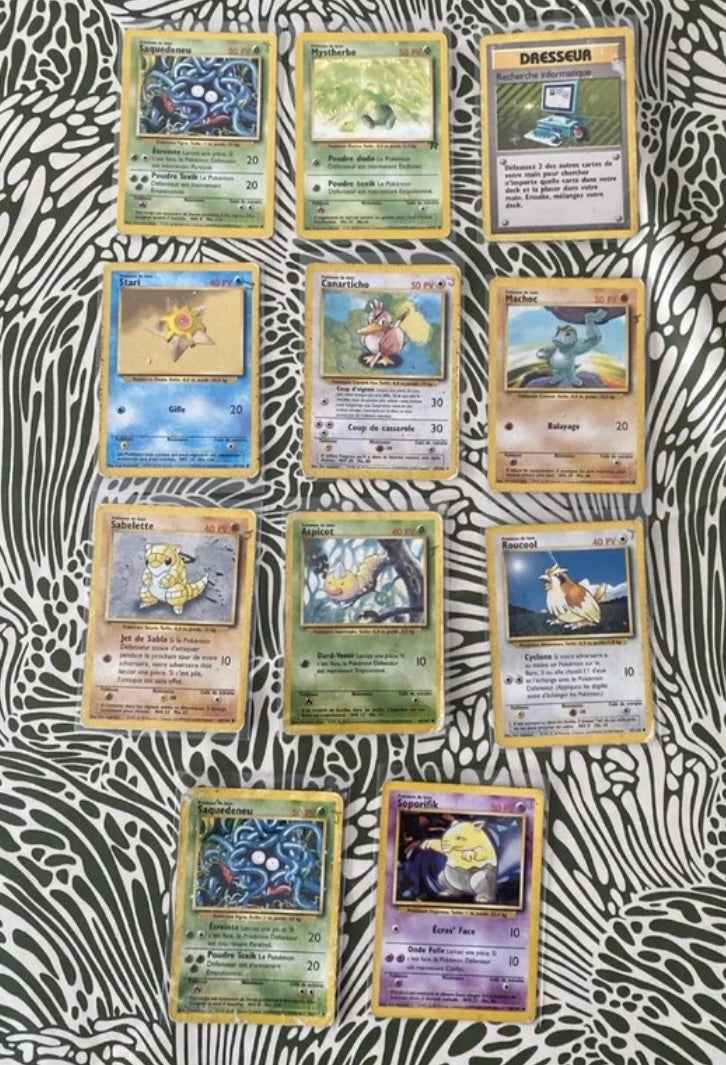 Cartes de collection anciennes Pokémon 1ere génération Nintendo 1999 Lot de 11