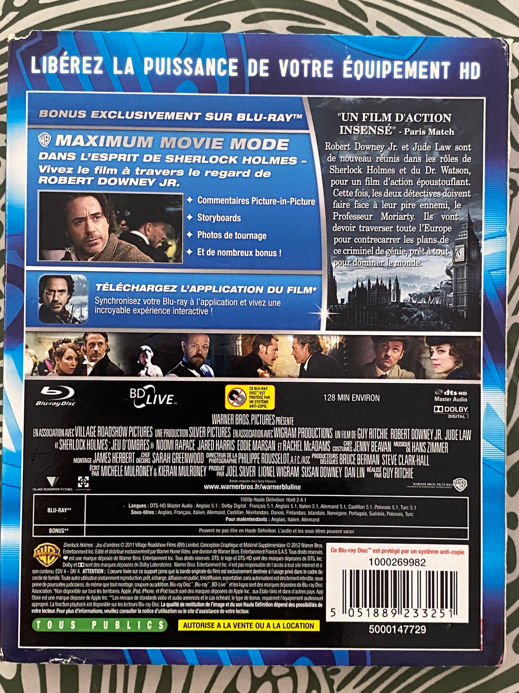 DVD film. Sherlock Holmes. Jeu d’ombres