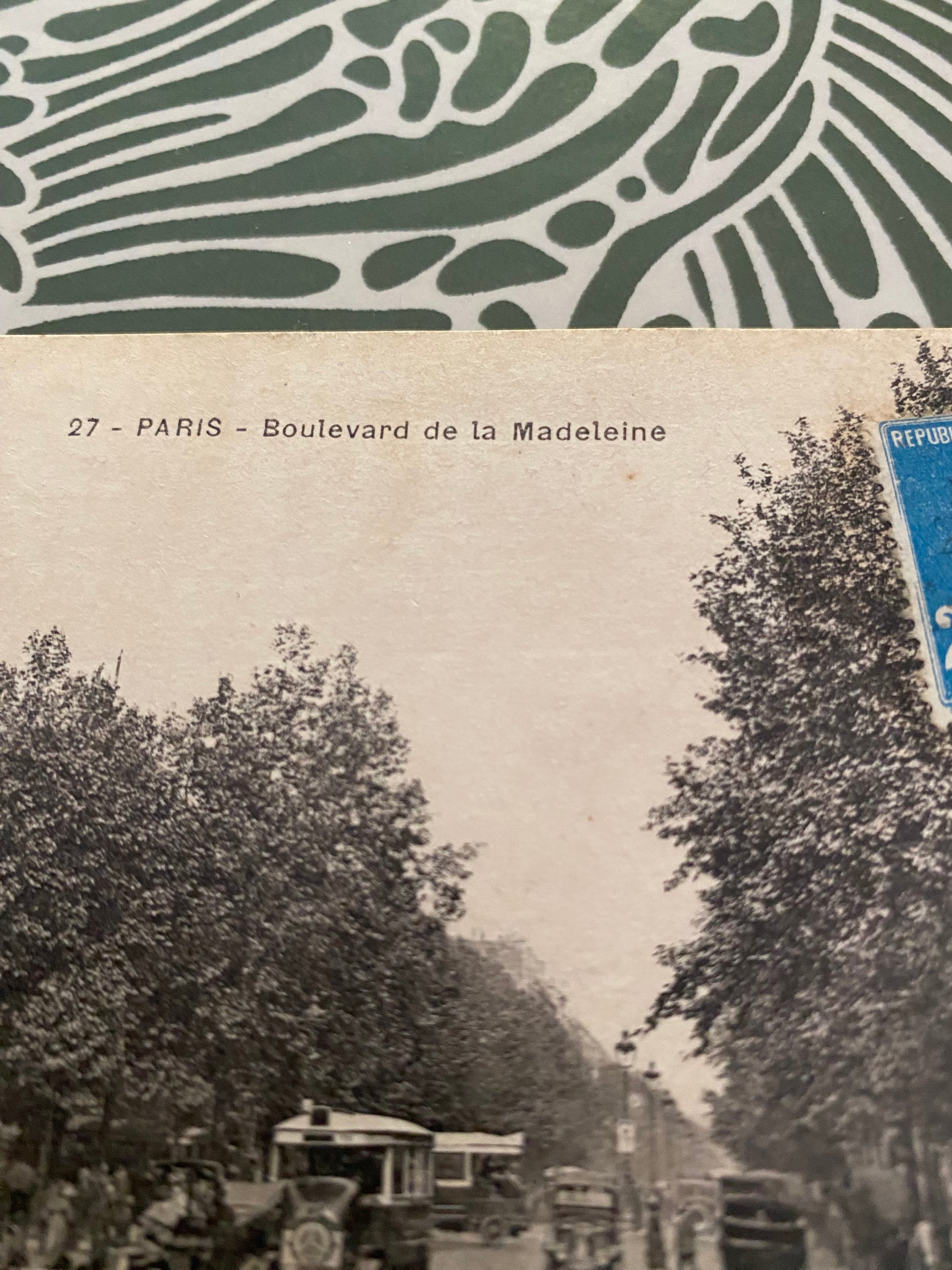 Carte postale ancienne Paris. Boulevard de la Madeleine numéro 27. 1923