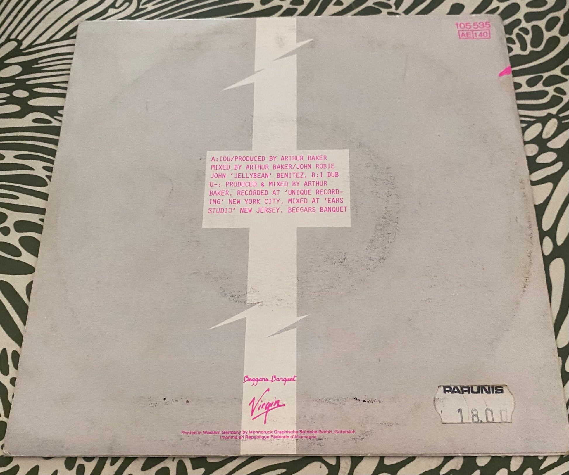 Disque vinyle 45 tours Freeez. Iou