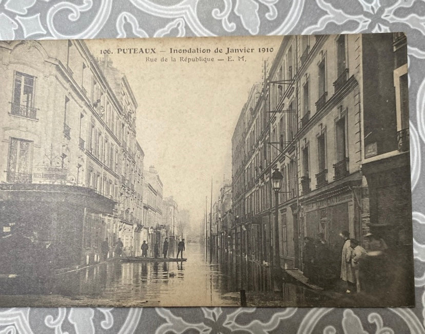 Cartes postales anciennes Puteaux inondations Janvier 1910 Lot de 6