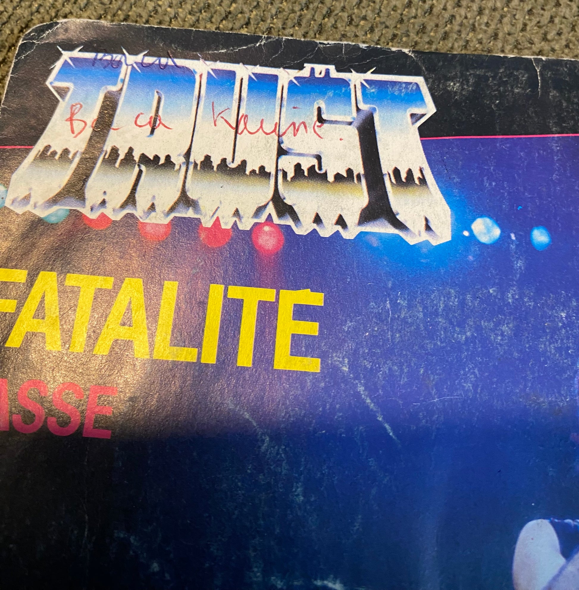 Disque vinyle 45 Tours Trust. Fatalité