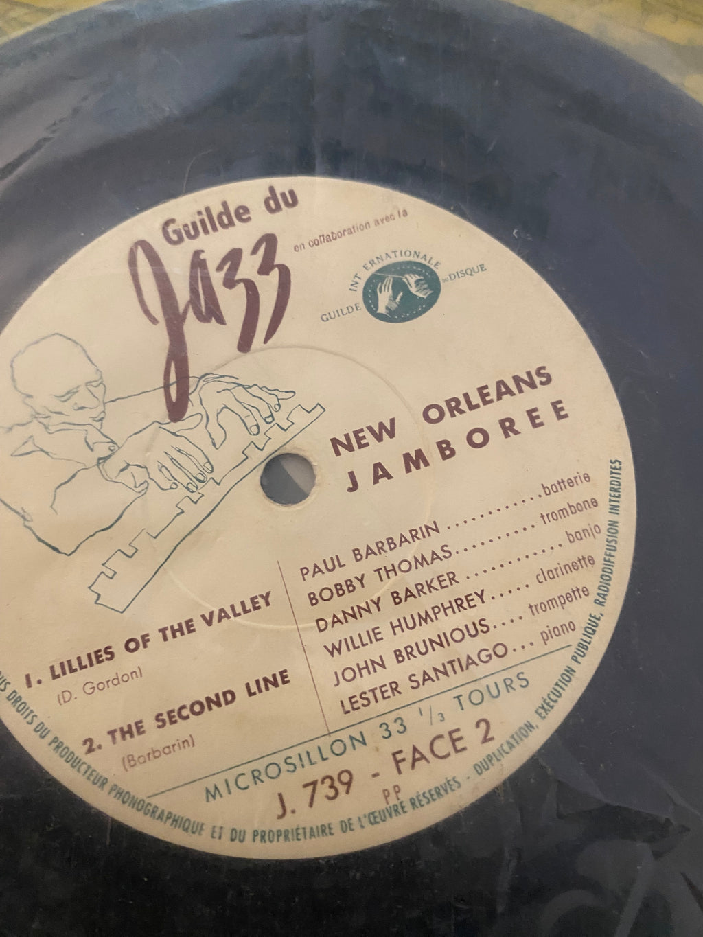 Disque vinyle 33Tours format 45 New Orléans Jam borée. Guilde du jazz. When the saints come Marchin’n