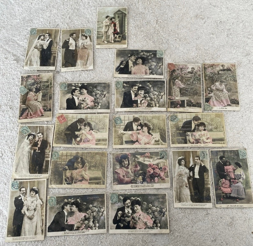 Cartes postales anciennes Fantasy couples Lot de 20 édition A. S