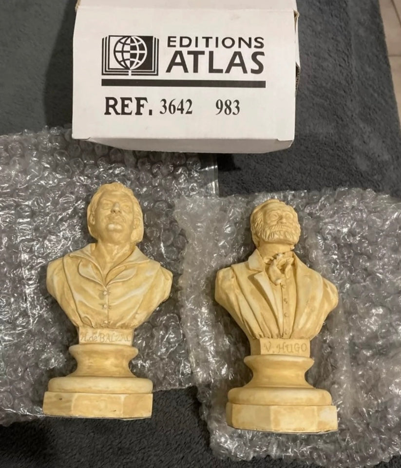 Figurines Atlas Grands Bustes Honoré de Balzac. Victor Hugo