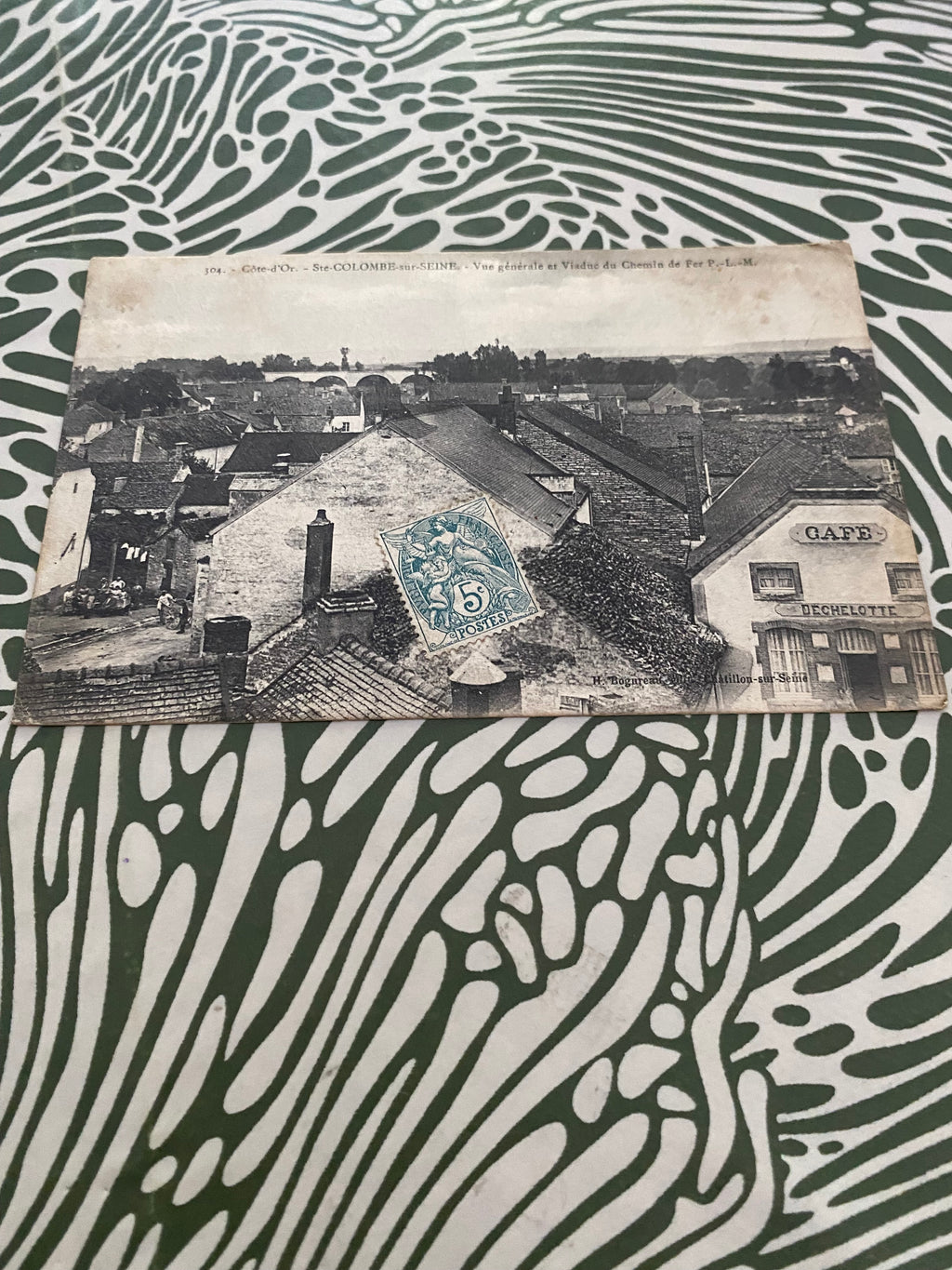 Carte postale ancienne Côte d’or Sainte Colombe sur seine vue générale et Viaduc du chemin de fer