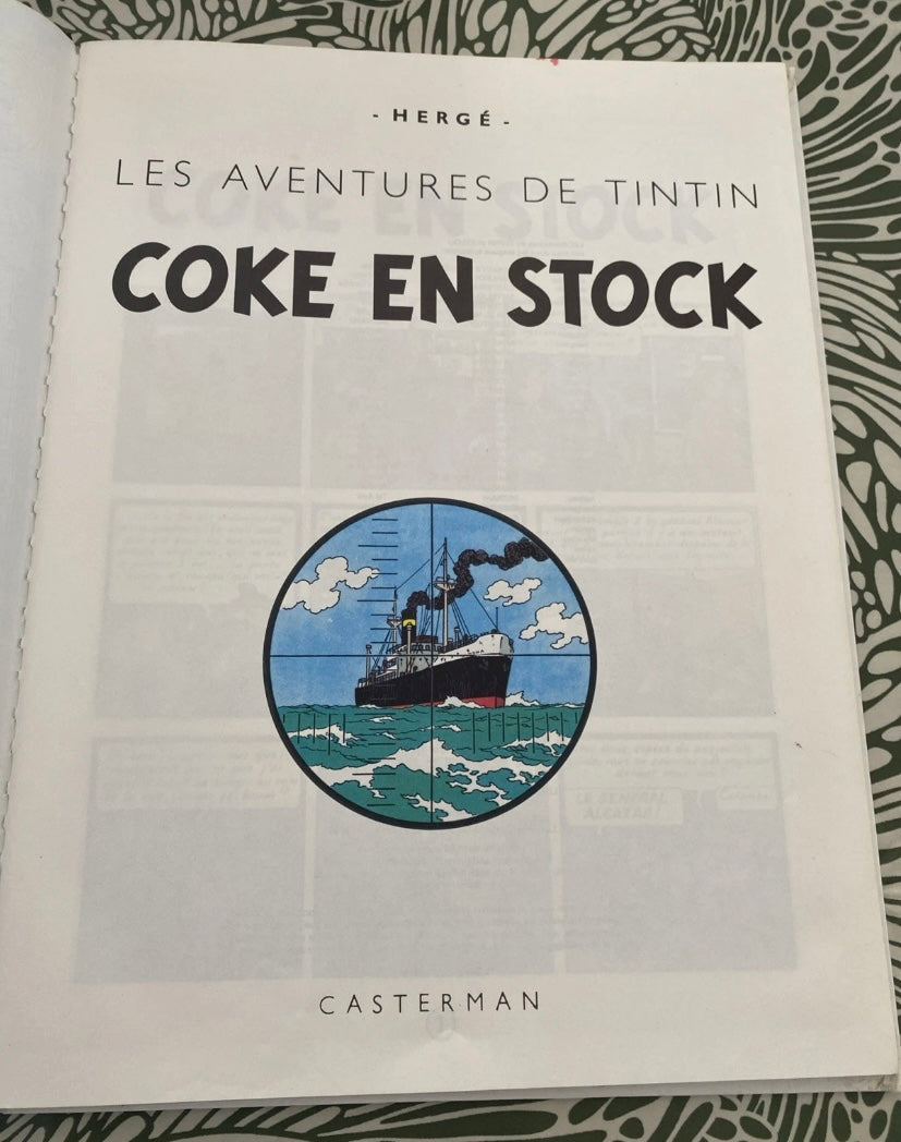 BD Tintin Coke en Stock. Hergé 1986.