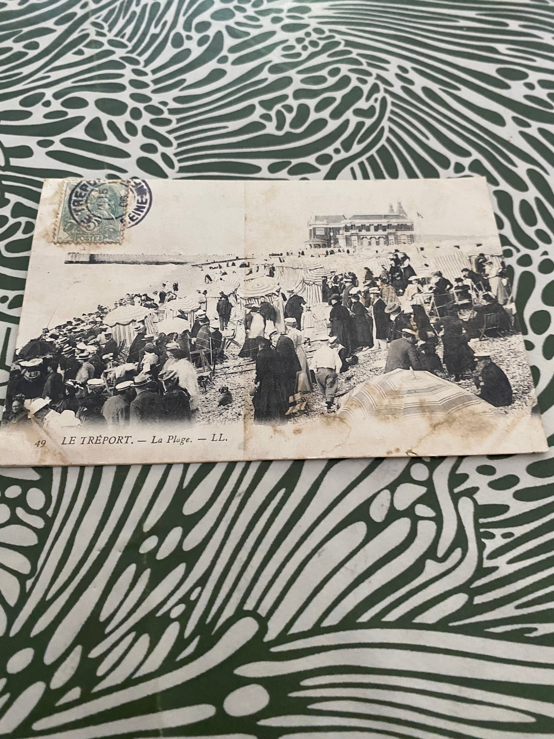 Carte postales ancienne Le Treport. La Plage. LL. 1906