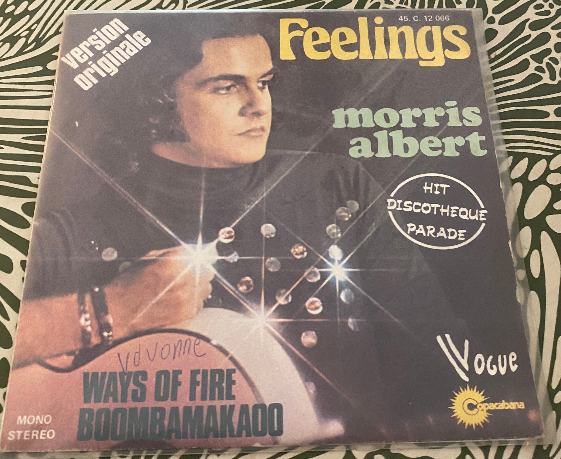 Disque vinyle 45 Tours Morris Albert. Feelings