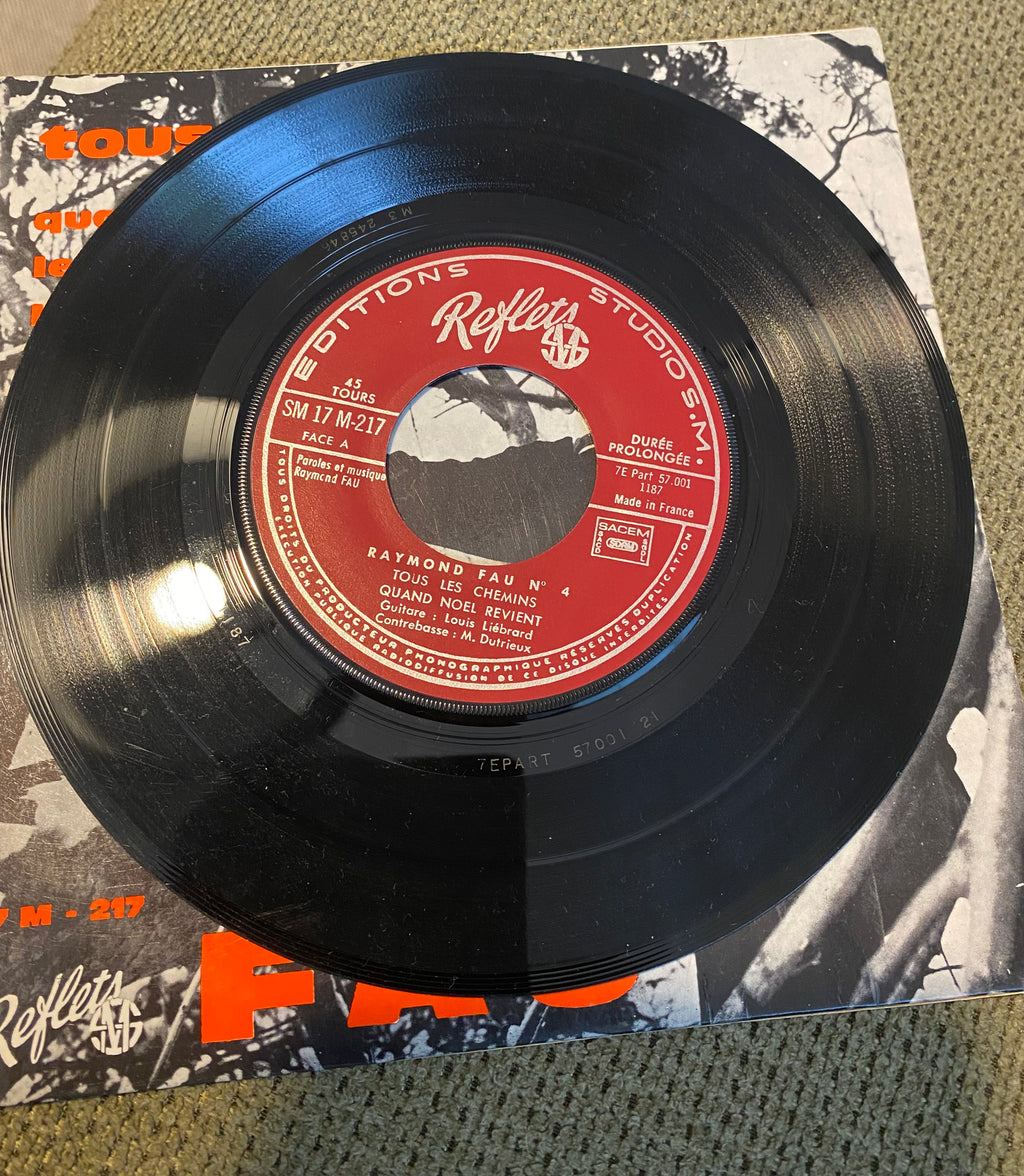 Disque vinyle, 45 tours Raymond Fau. Tous les chemins