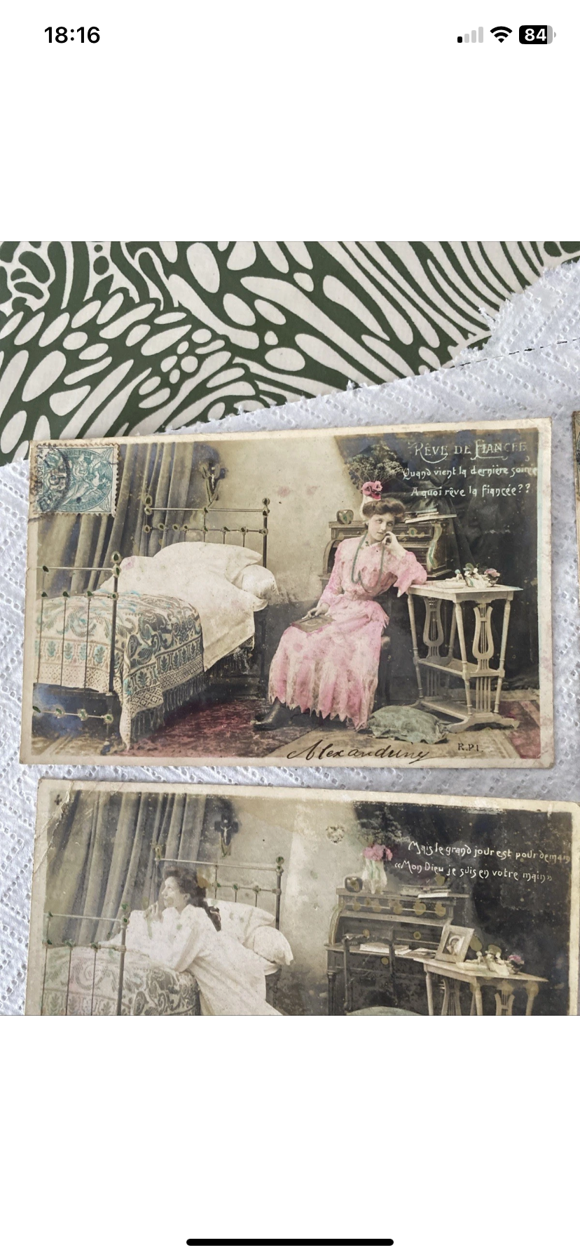 Cartes postales anciennes. Rêves de fiancée. Édition R. P. I début 1900 Lot de 5