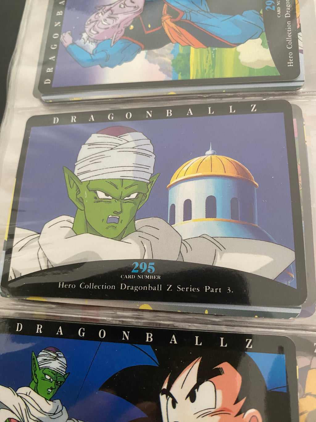 Dragon Ball Z part 3 cartes de collection numéro 294.295.296.297