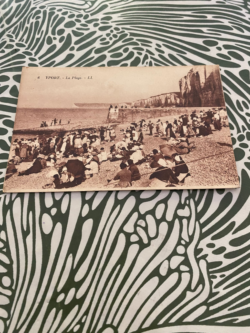 Carte postale ancienne Yport. La plage. LL