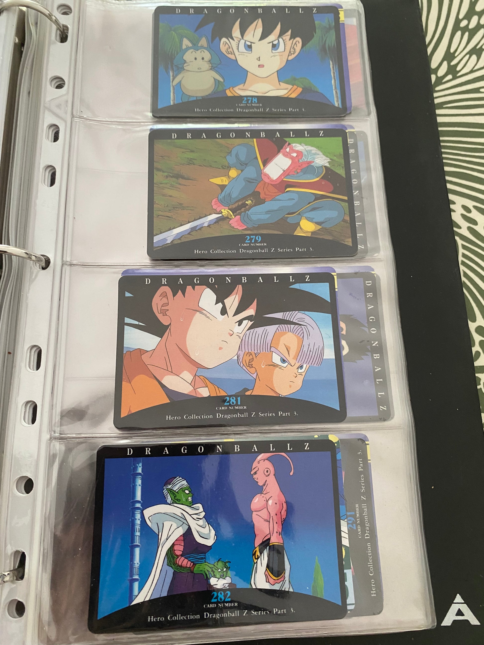 Dragon Ball Z part 3 cartes de collection numéro 278.279.281.282 Lot de 4
