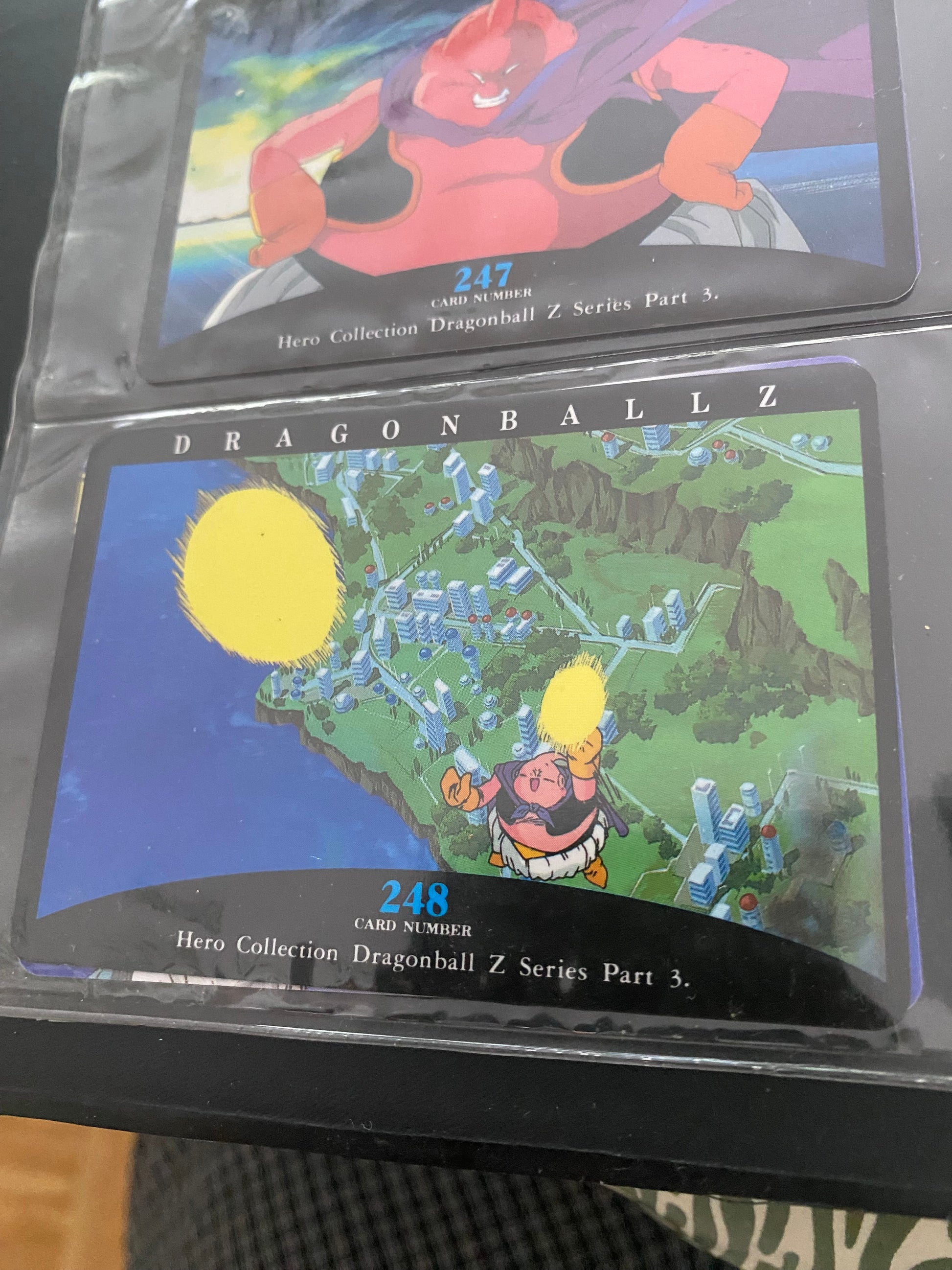 Dragon Ball Z part 3 cartes de collection numéro 245.246.247.248 Lot de 4