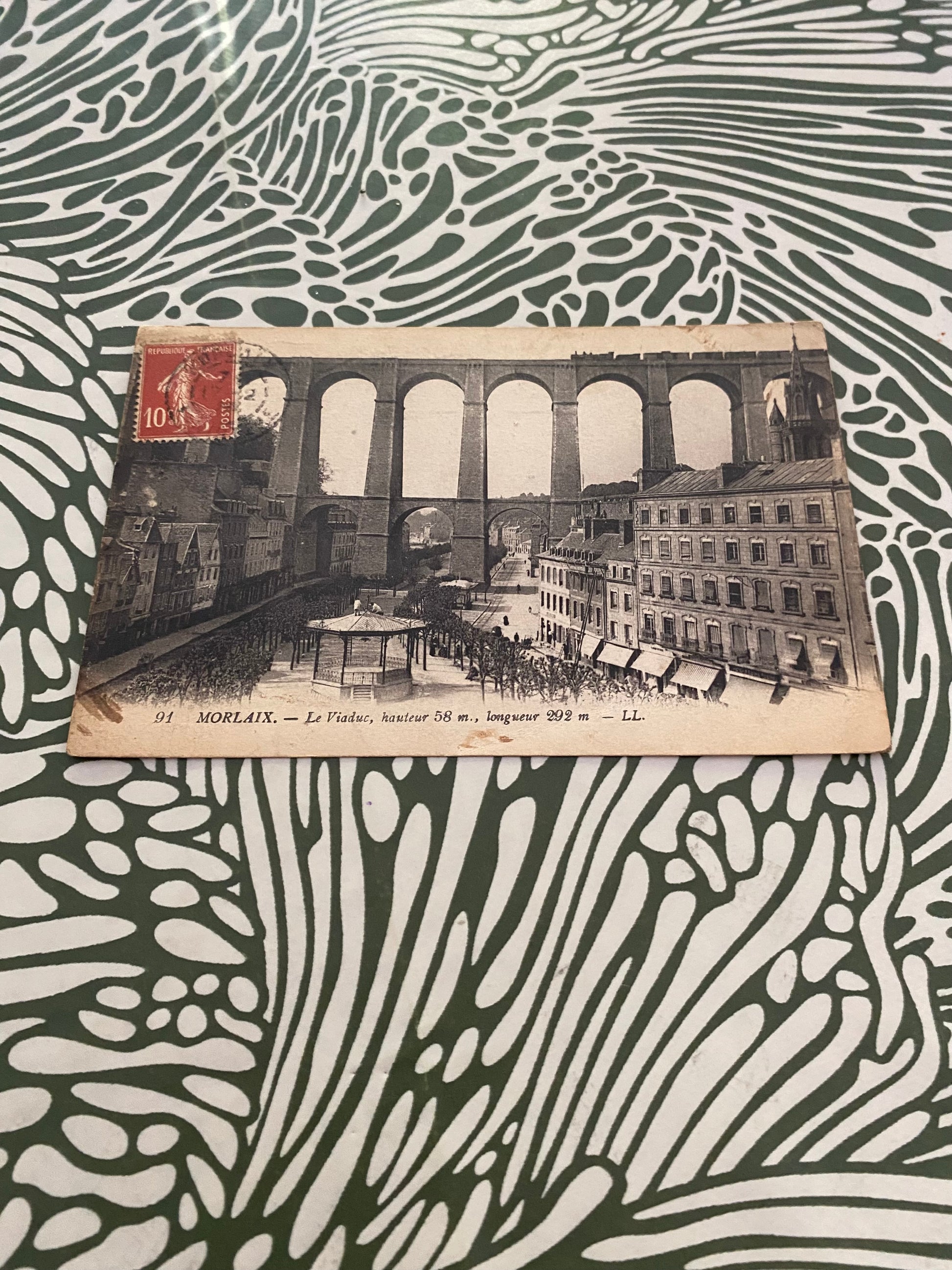 Carte postale ancienne Morlaix. Le Viaduc hauteur 58 mètres