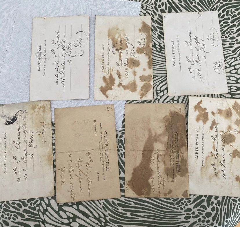 Cartes postales anciennes Fantasy couples. Édition A. B. C Lot de 7