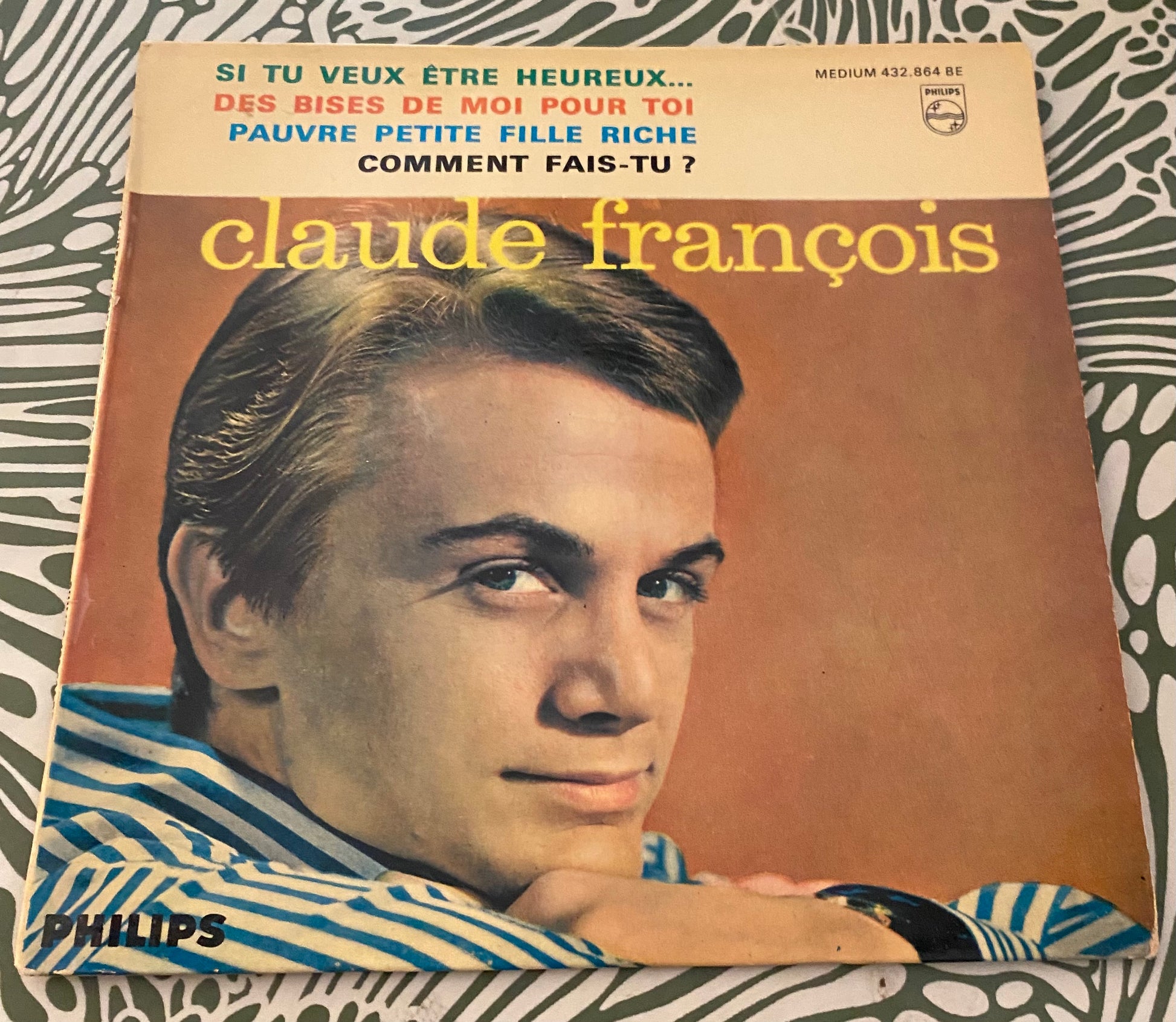 Disque vinyle 45 tours Claude François. Si tu veux être heureux