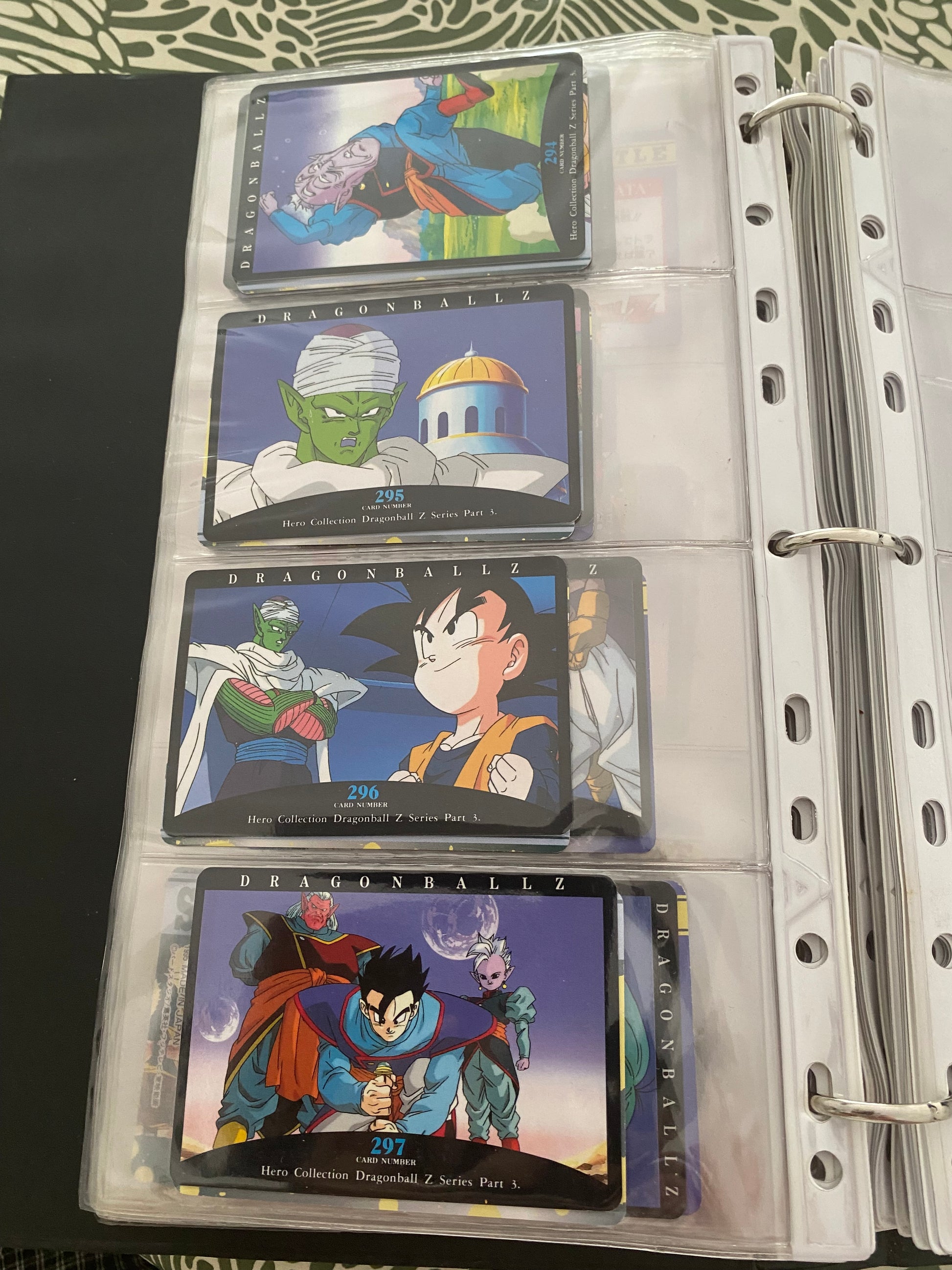 Dragon Ball Z part 3 cartes de collection numéro 294.295.296.297