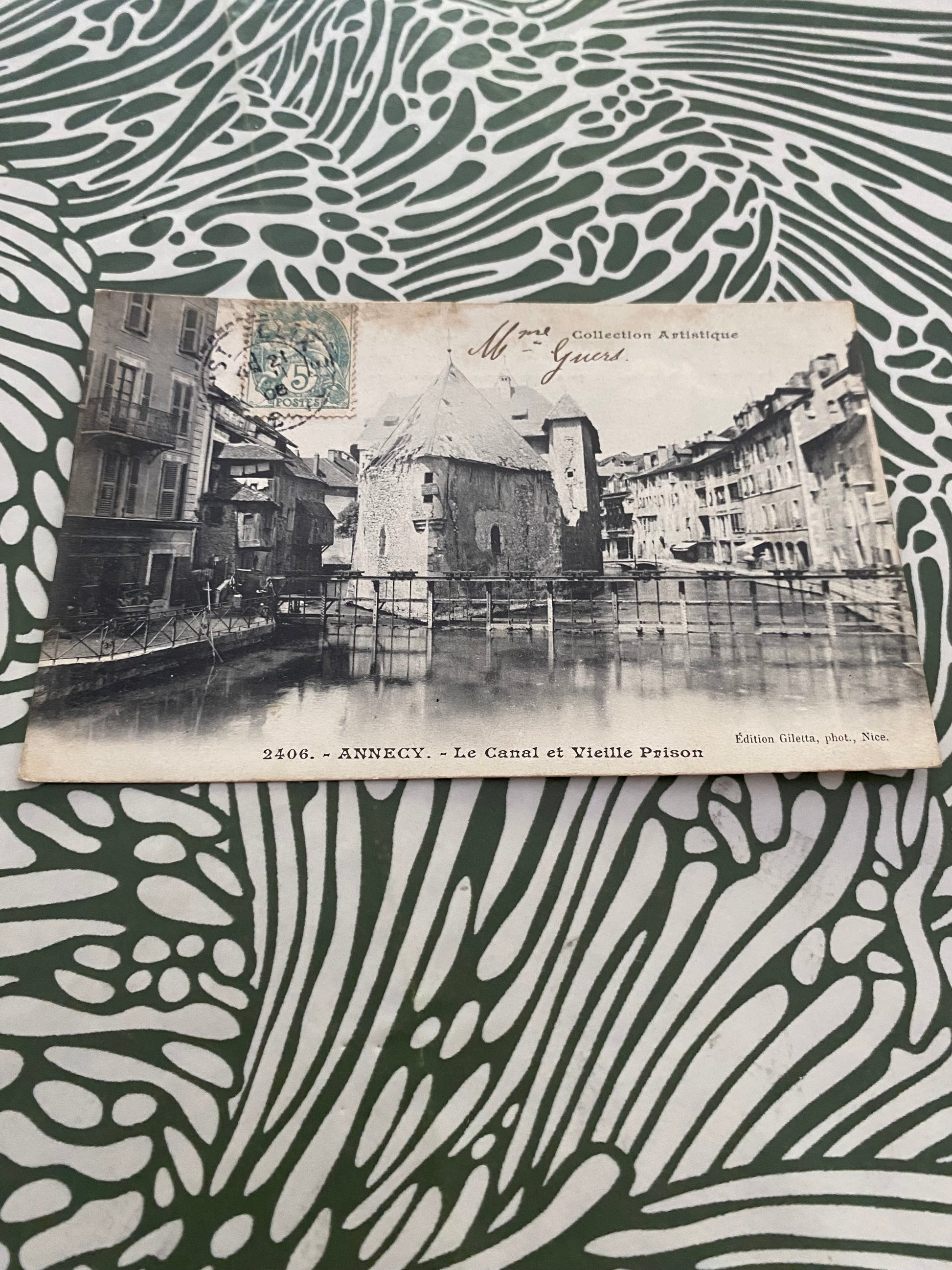 Carte postale ancienne Annecy. Le Canal et Vieille Prison. 1906