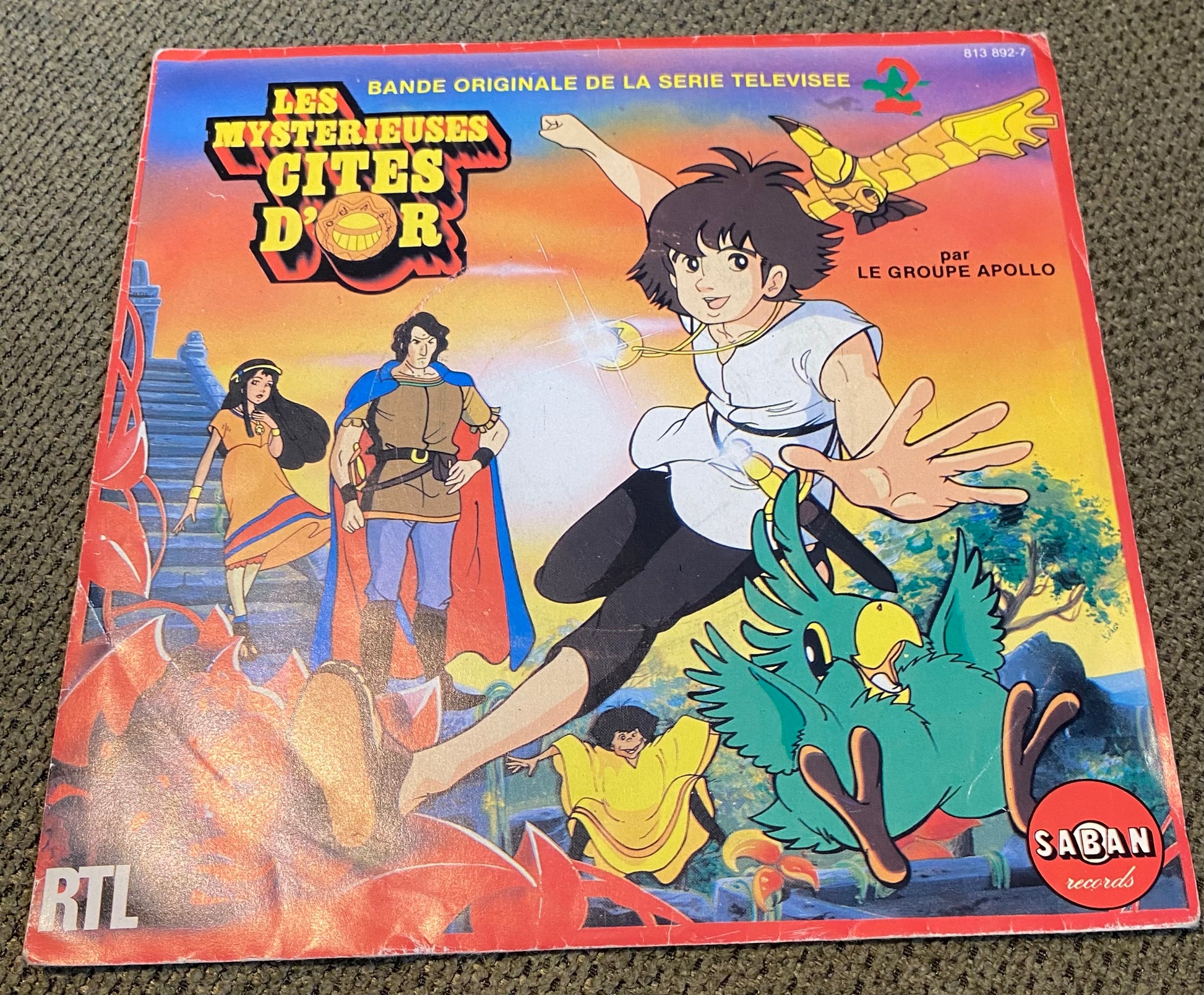Disque vinyle 45 tours les mystérieuses cités d’or 1982 RTL A2