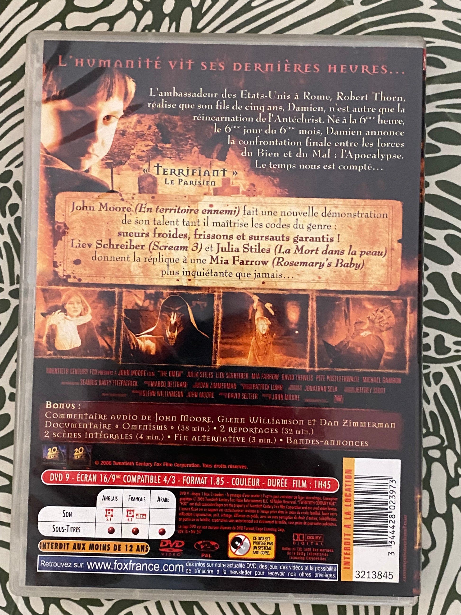 DVD film horreur La malédiction. Le mal l’a choisi. 666