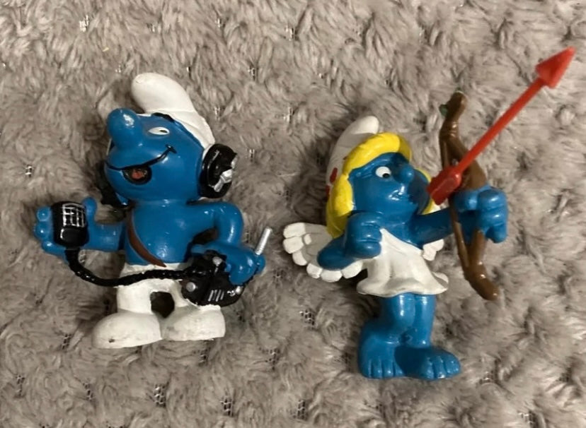 Figurines anciennes schtroumpfs PEYO Lot de 2