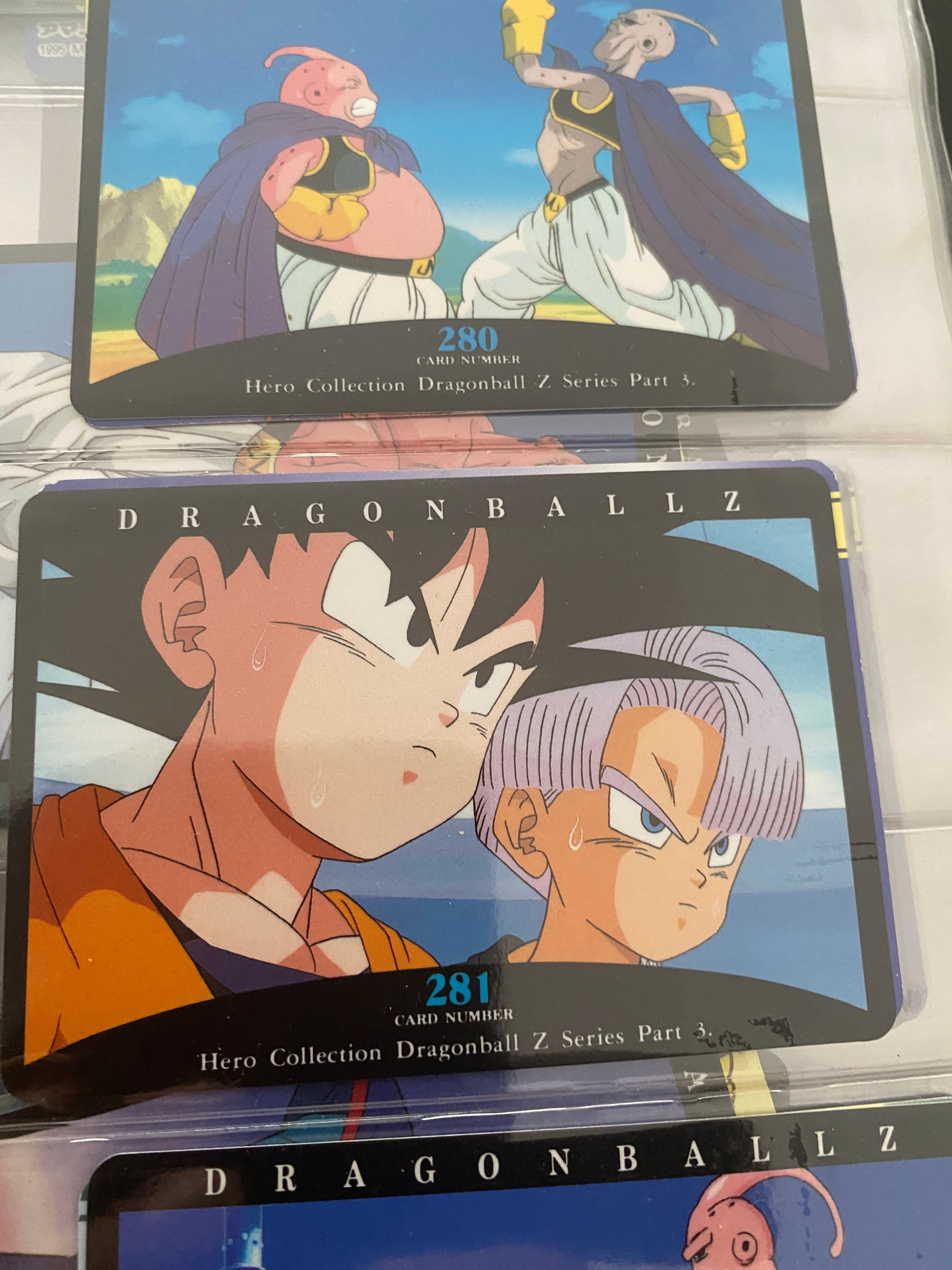 Dragon Ball Z part 3 cartes de collection numéro 279.280.281.282 Lot de 4