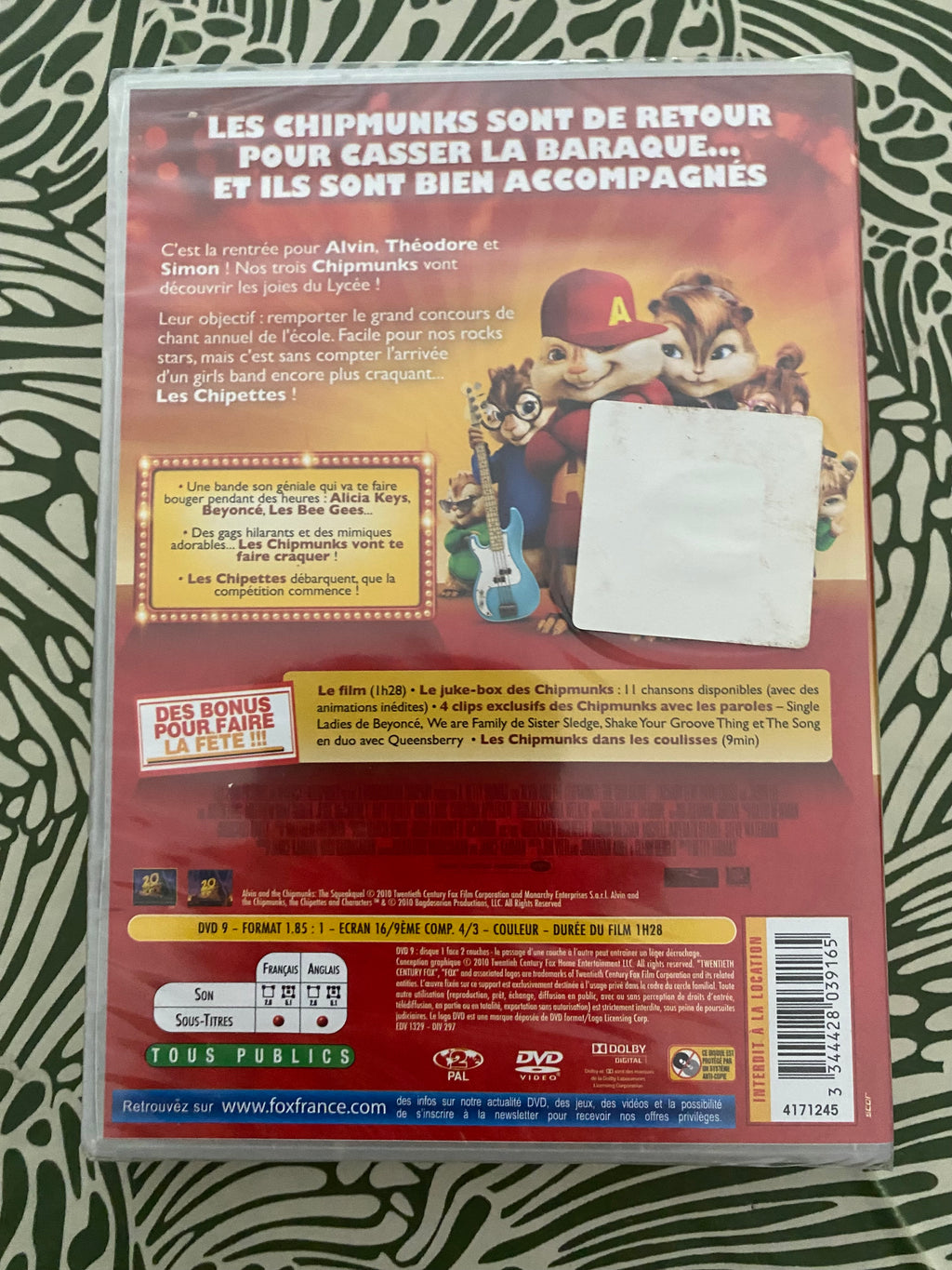 DVD dessin animé Alvin et les Chipmunks 2