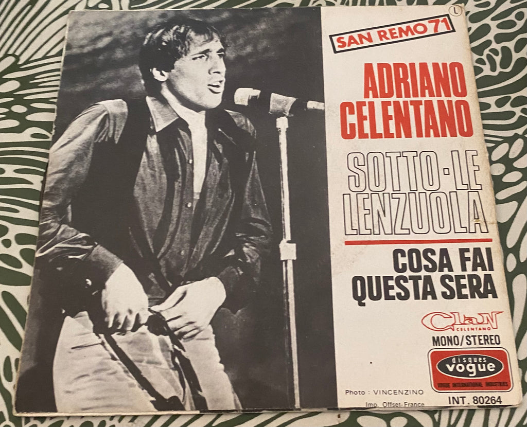 Disque vinyle 45 tours Adriano Celentano. Sotto le Lenzuola