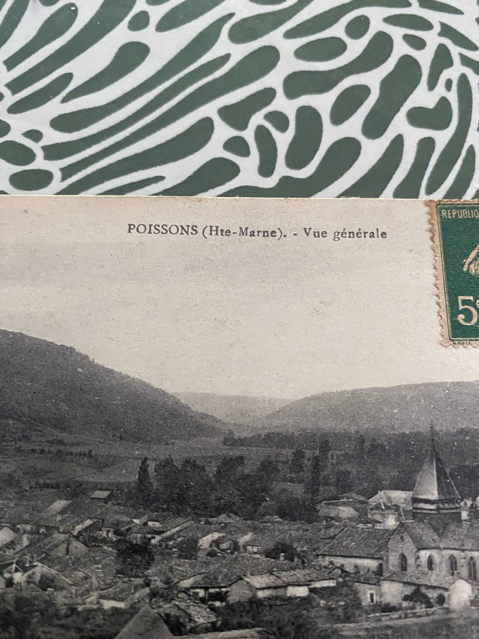Carte postale ancienne Poissons haute Marne. Vue générale