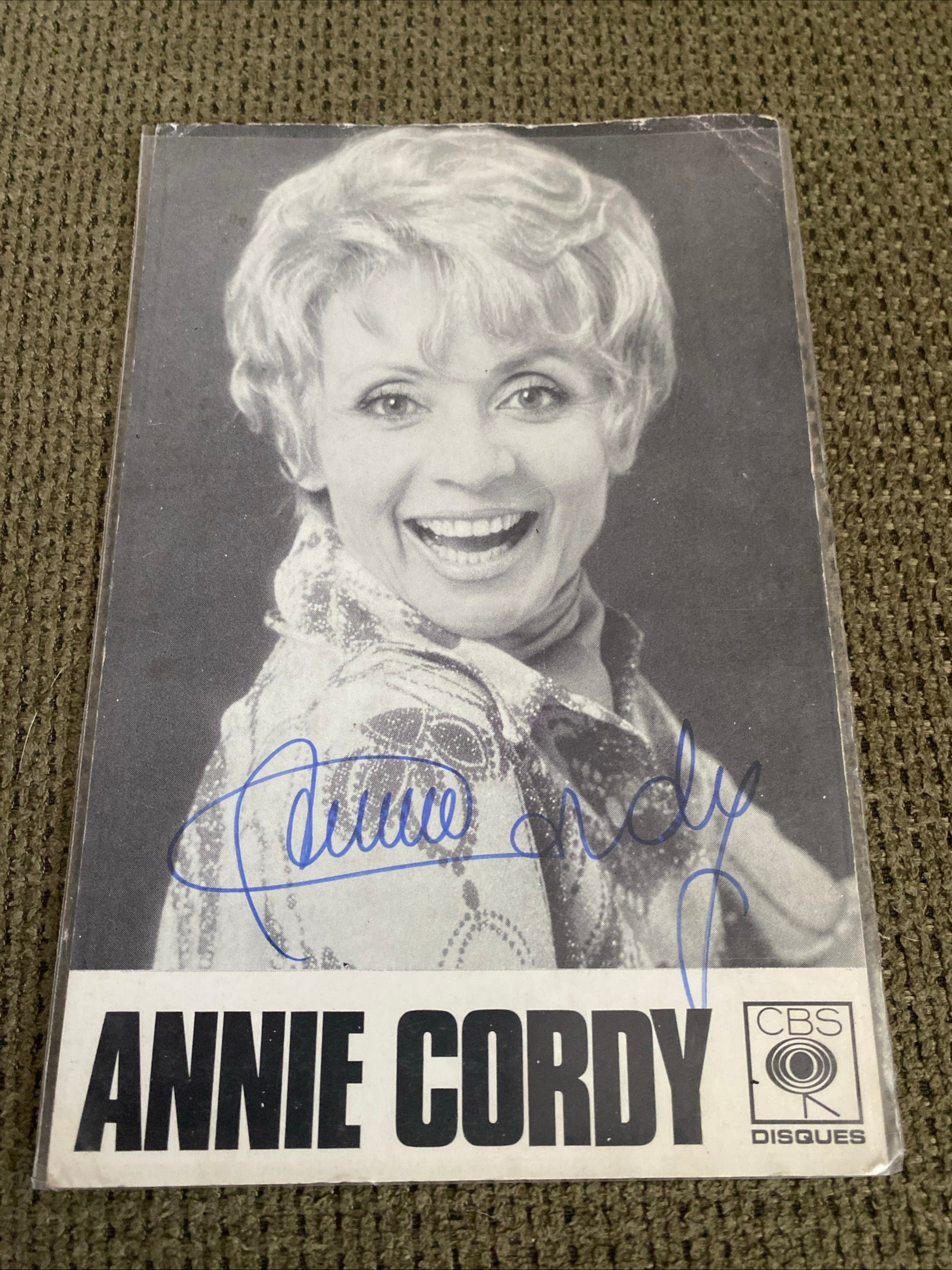Carte postale carte promo Annie Cordy dédicacée