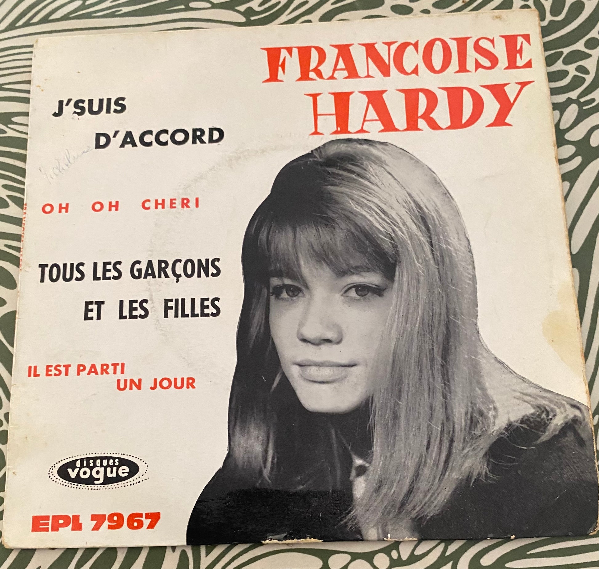 Disque vinyle 45 Tours Françoise Hardy. J’suis d’accord