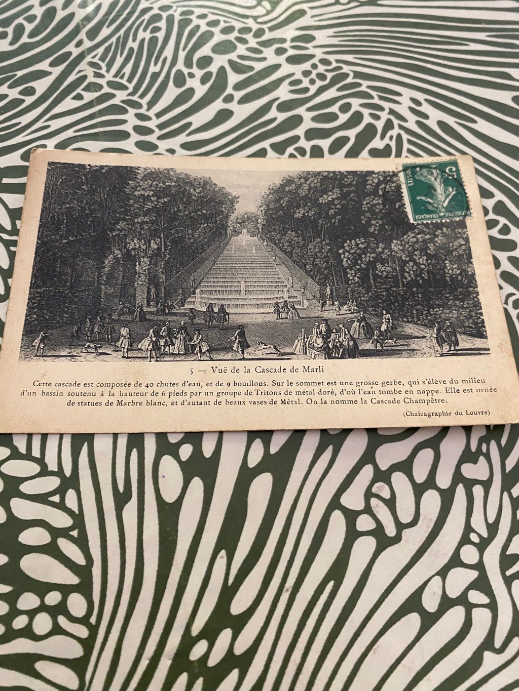 Carte postale ancienne vue de la Cascade de Marli