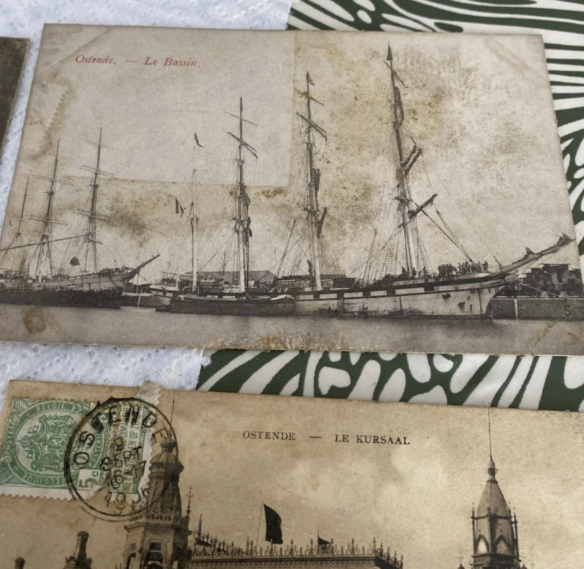 Cartes postales anciennes Ostende Lot de 4. Début 1900