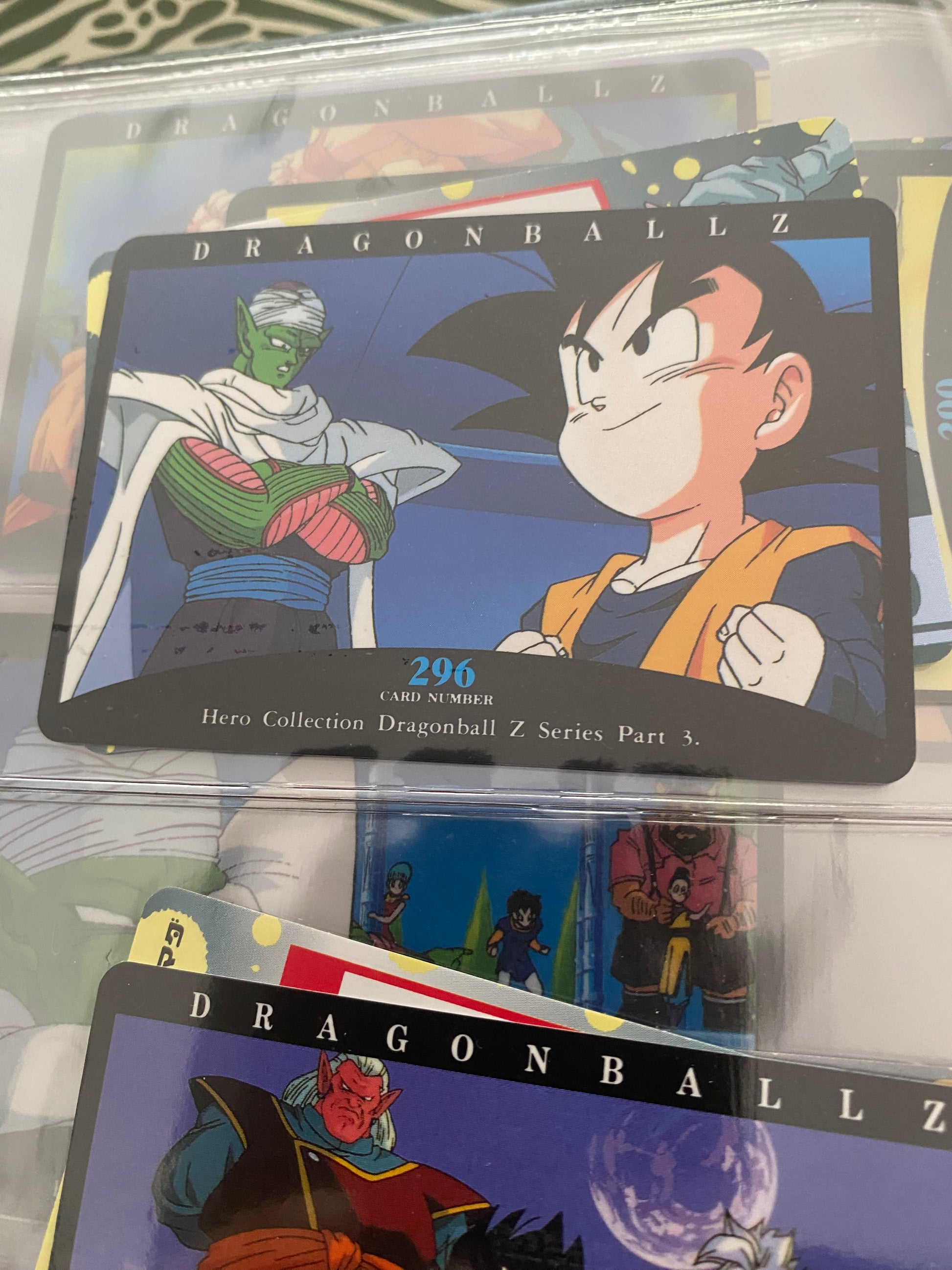 Dragon Ball Z part 3. Cartes de collection numéro 296.297.298 Lot de 3
