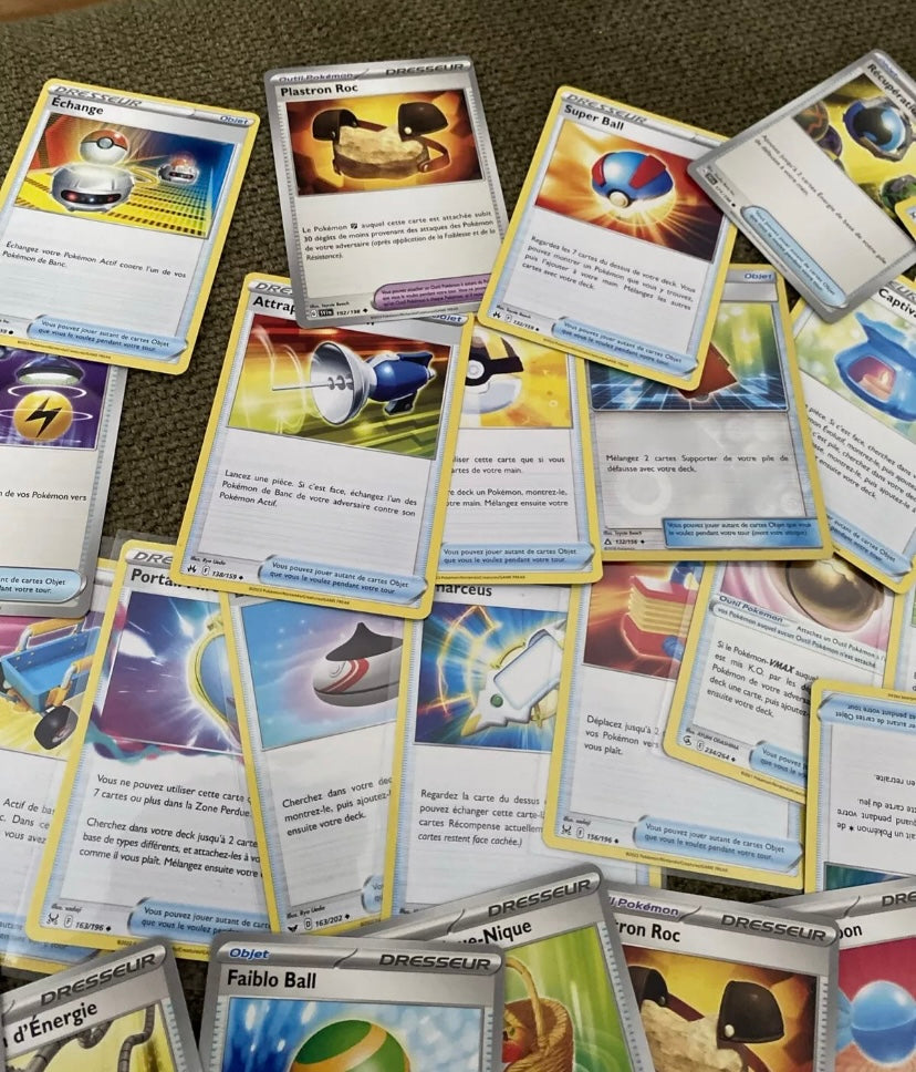 Cartes de collection Pokémon Dresseur Lot de 76. Sorties des boosters