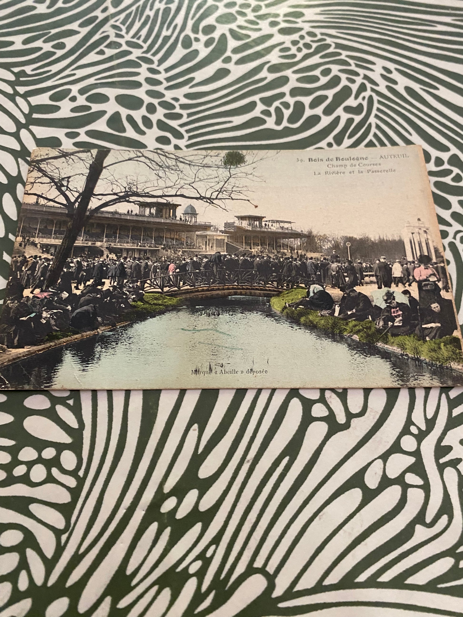Carte postale ancienne Bois de Boulogne. Auteuil Champ de courses