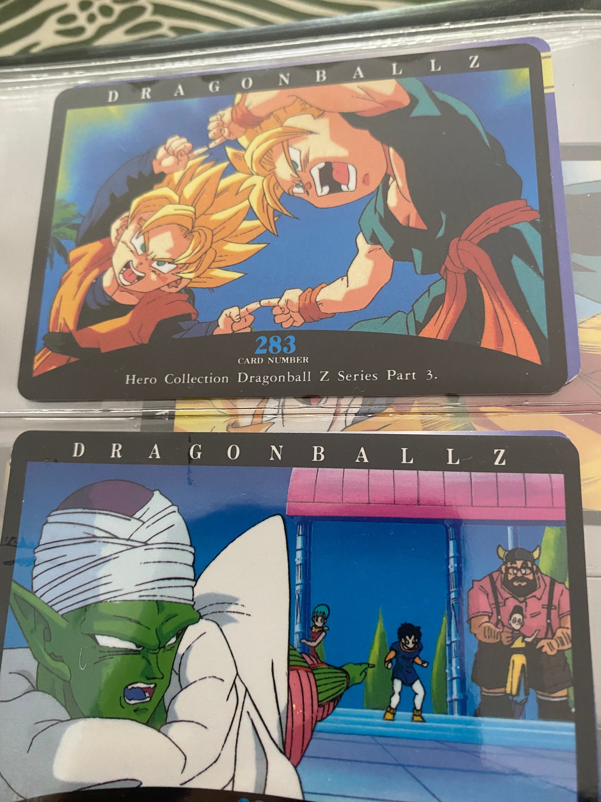 Dragon Ball Z part 3 cartes de collection numéro 283.284.285.286 Lot de 4