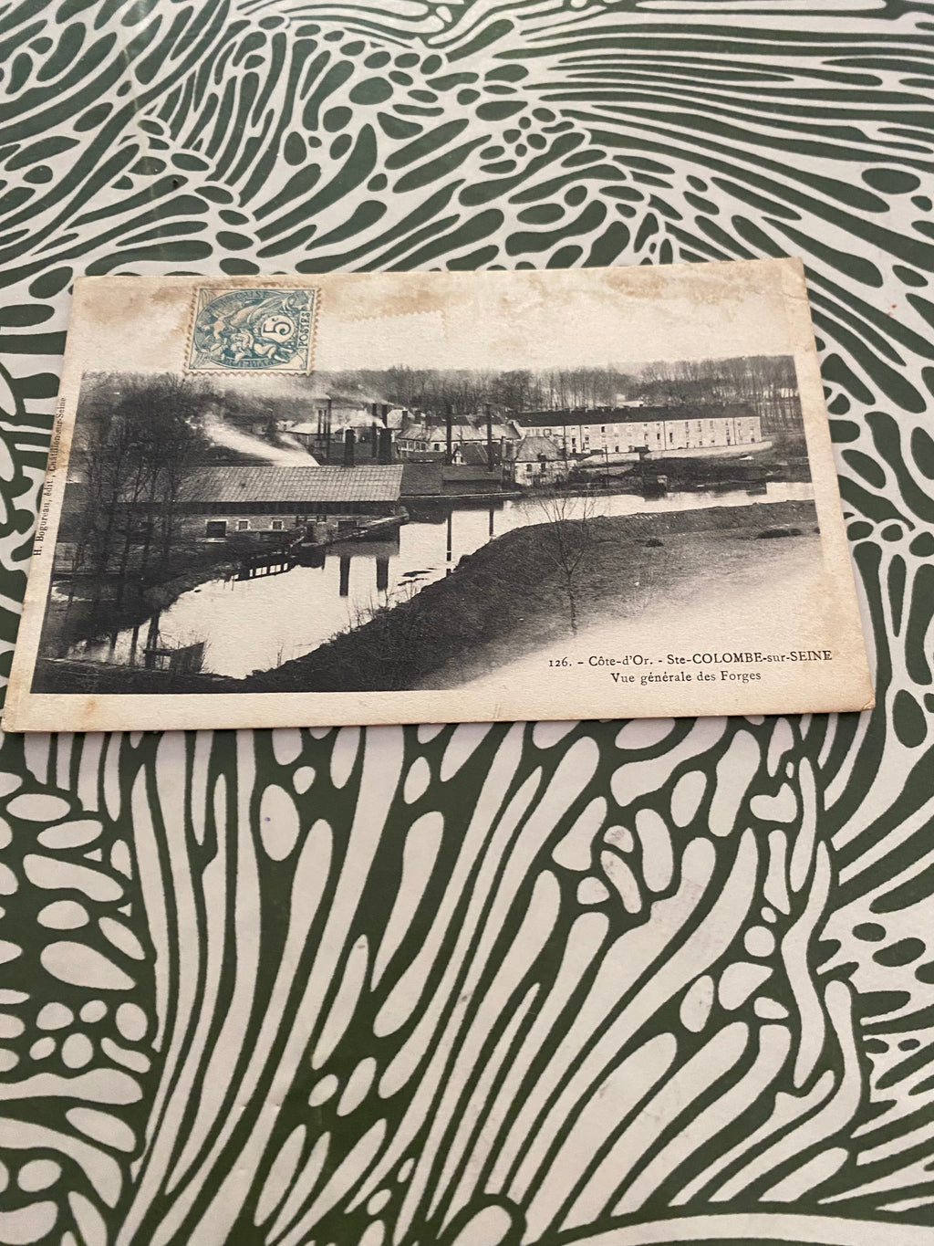 Carte postale ancienne Côte d’or. Sainte Colombe sur Seine. Vue générale des forges