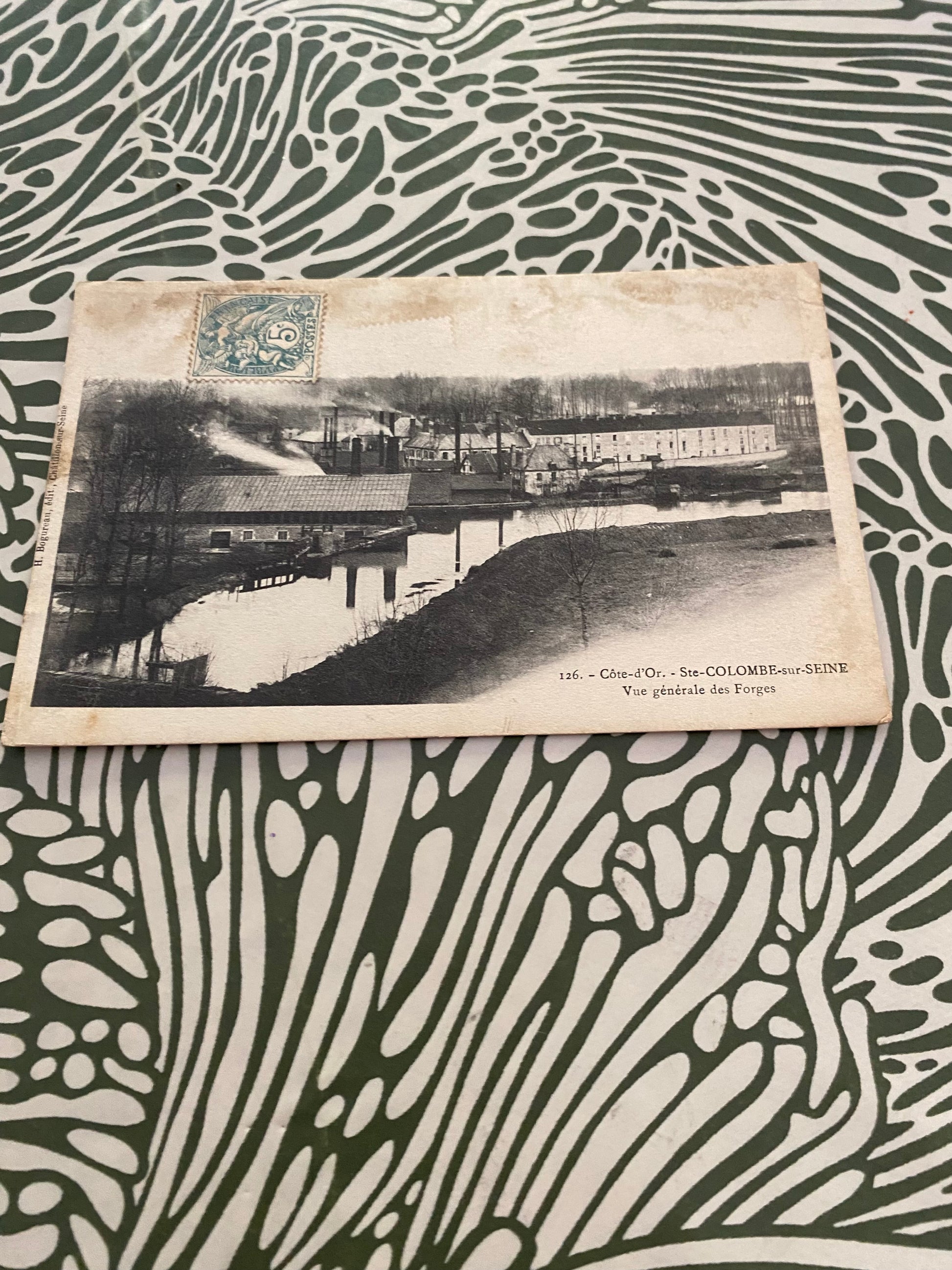 Carte postale ancienne Côte d’or. Sainte Colombe sur Seine. Vue générale des forges