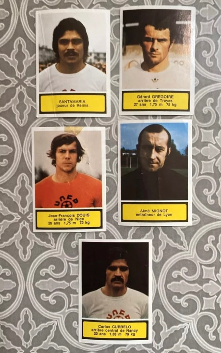 Images Football 1975-1976 Reims. Troyes. Nice. Lyon. Nancy. Lot de 5